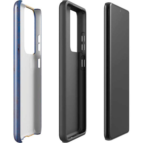 Barbados Flag Dark Wood Galaxy S21 Ultra 5G Pro Case